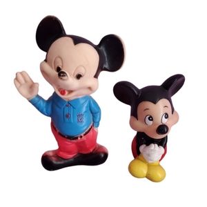 2 Vintage Mickey Mouse Squeak Toys